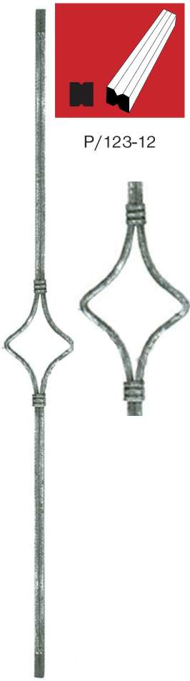 Rombuszminta korlátpálca h900, b95mm, P/123-12