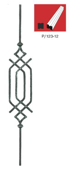 Korlátpálca P/123-12x12, h900, b145mm