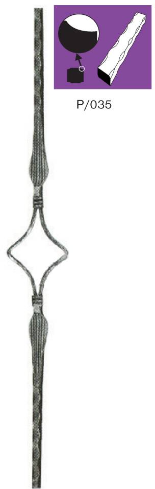 Korlátpálca-közép rombuszmintával P/035A-12, h900m