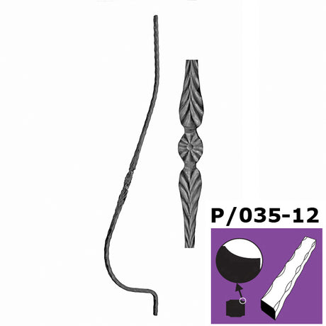 Korlátpálca lábbal h950mm, T10/702-1