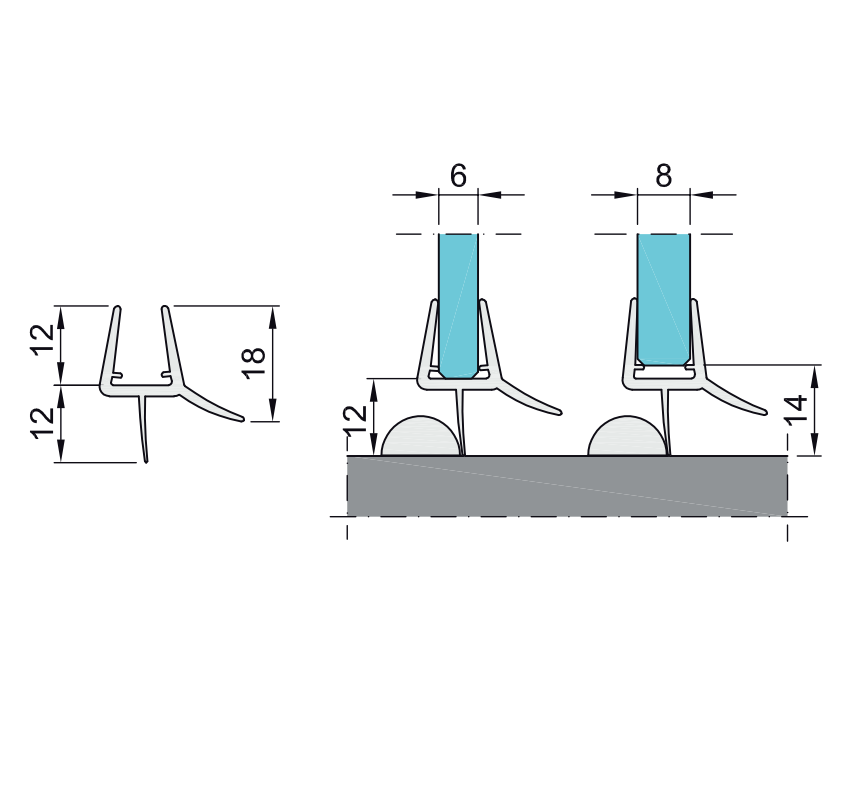 Fix üvegkeretbe gumitömítő black