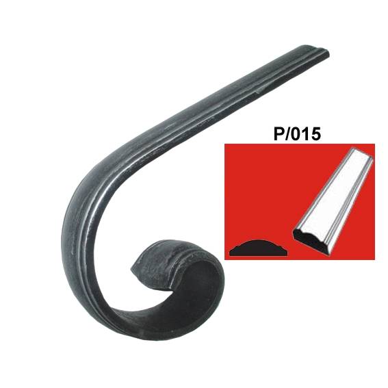 Kovácsoltvas korlátvég 120x200, P/015, 40x11mm