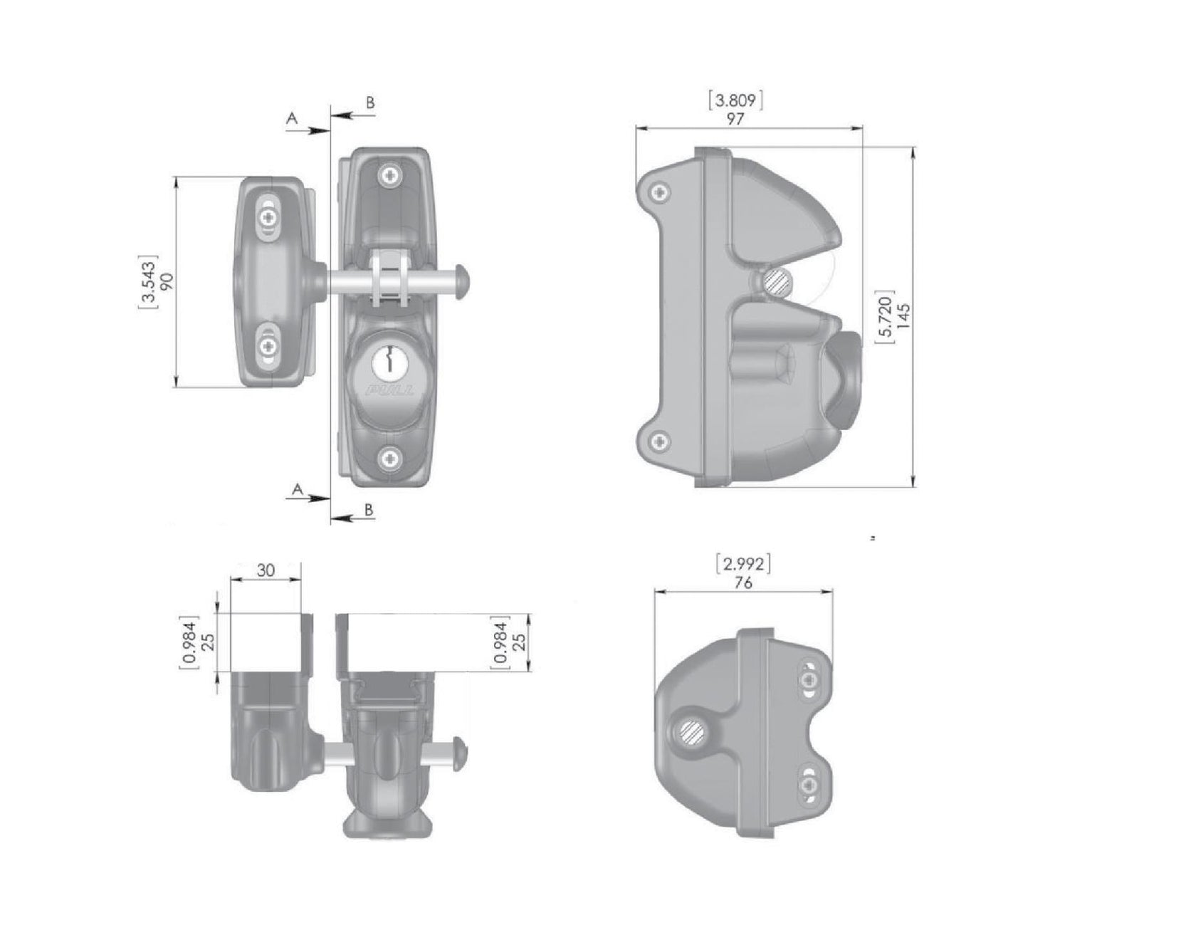 Horgos retesz zárral, egyoldalas