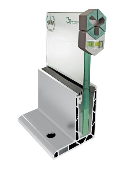 Bemutató reklámeszköz-vonalmenti üvegkorláthoz Alu