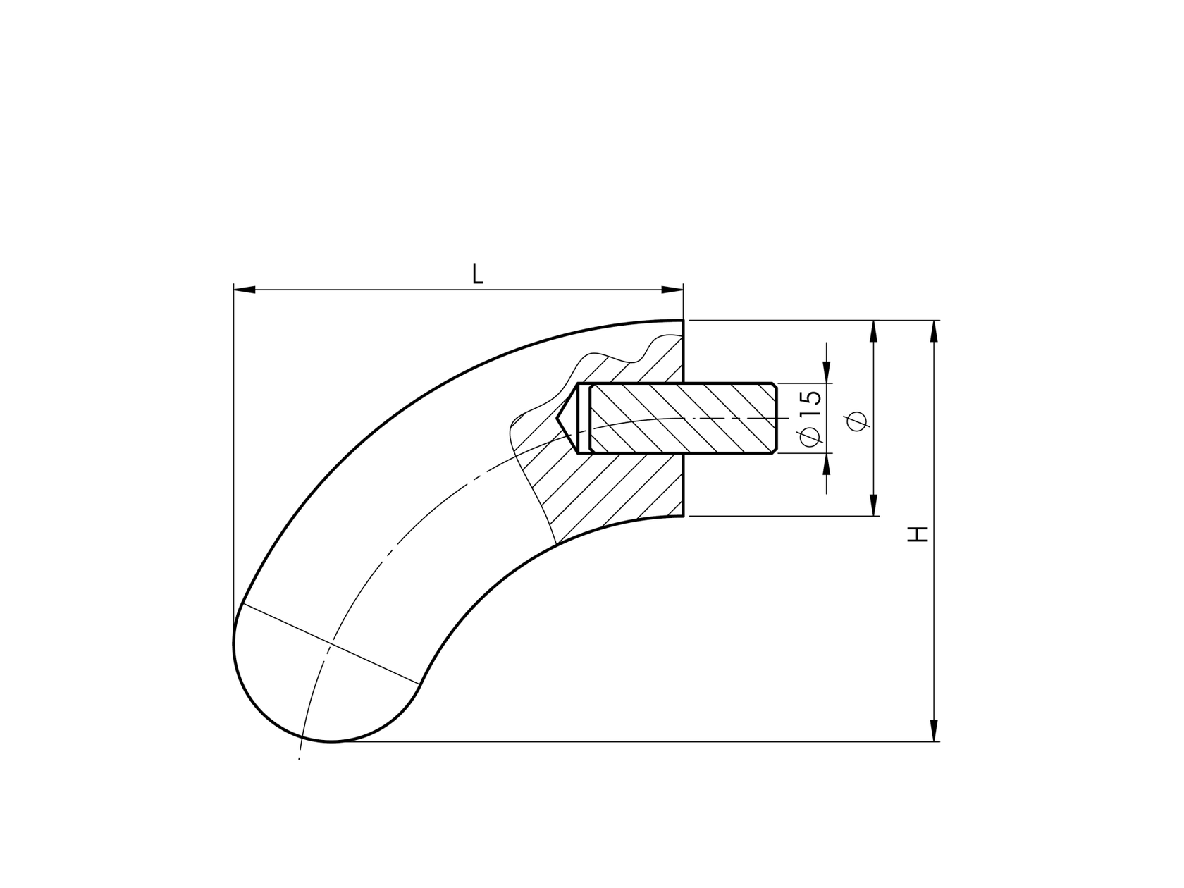 Korlát karfa natúr tölgyfa végzáróidom