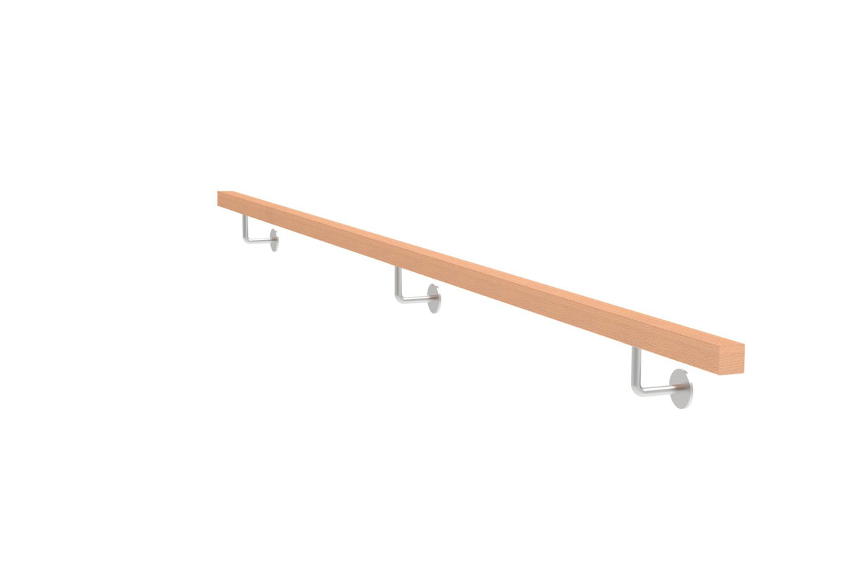 Bükk fogantyú és rozsdamentes acél konzolok, JP40x40mm/L3000mm