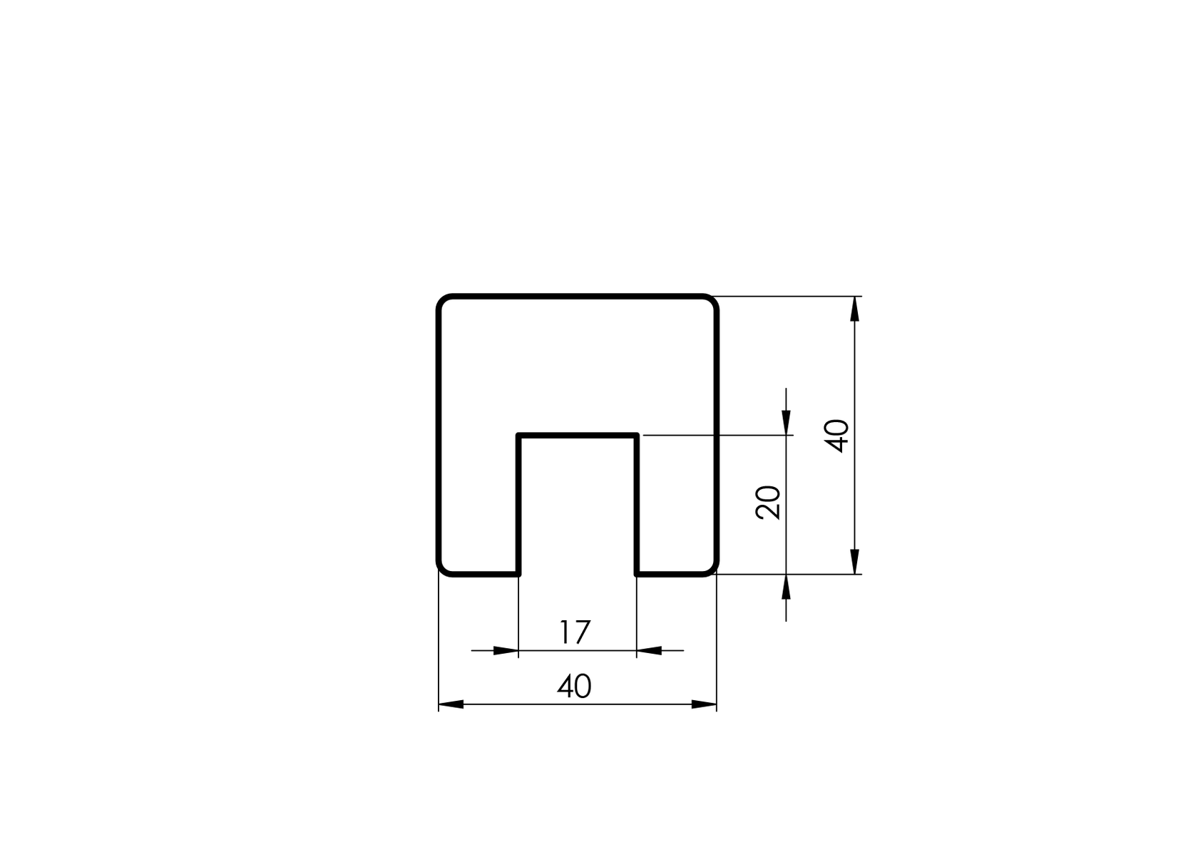 Bükk szögletes nútos kapaszkodó üvegkorlátra