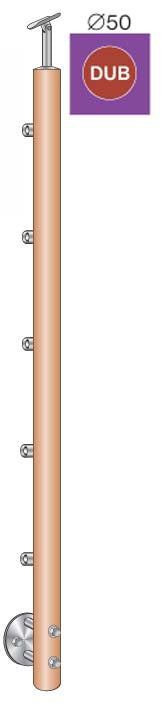 Natúr tölgy5keresztrudas köroszlop lépcsőkorláthoz