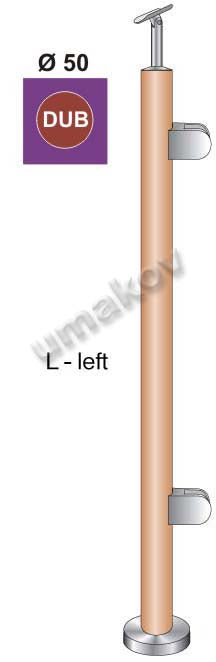 Natúr tölgy talprozetás köroszlop-üvegeltgalériára