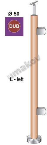 Natúr tölgy talprozetás köroszlop-üvegeltgalériára