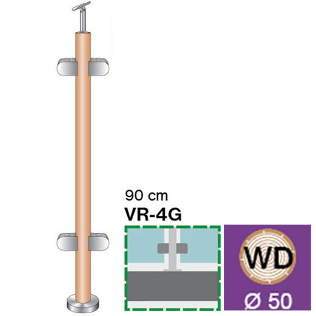 Natúr tölgy talprozetás köroszlop-üvegeltgalériára