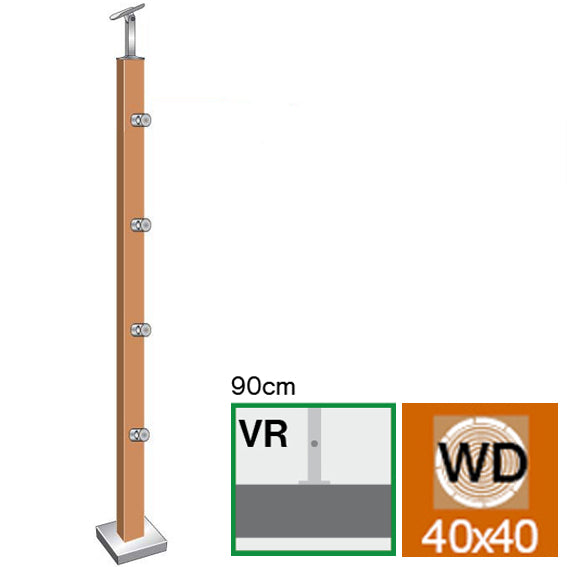 Natúr tölgy korlátoszlop DUB (OAK) JP 40x40mm, 4xd