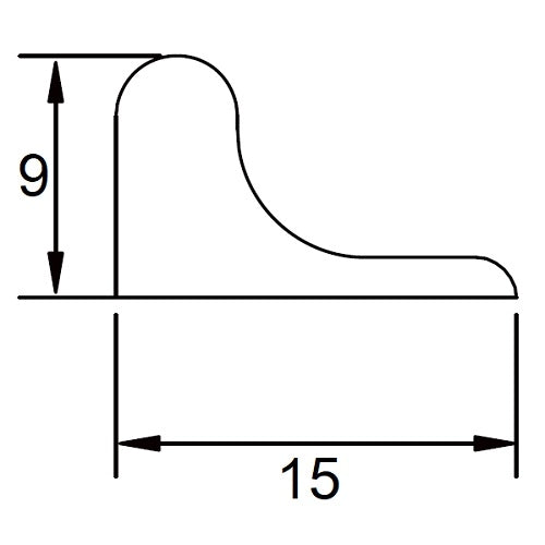 A folyó víz elleni zuhanyküszöb 9x15mm Black