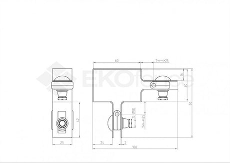 Sarokfoglalat oszlophoz ZnPVC 60x40mm fekete M