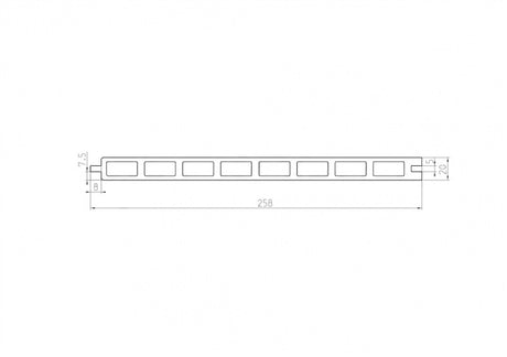 WPC plotová doska KASANDRA 258x20x1830mm, antracit