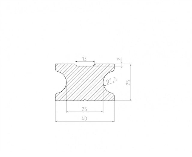 WPC solid base prism antracit 40x25x4000mm