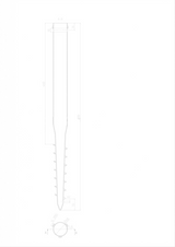 Zemná kotviaca skrutka Zn 68x1,8x800mm, 3xM8
