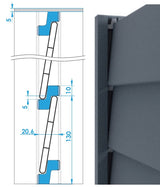 Elválasztó elem lamellás kitöltéshez 8x120mm