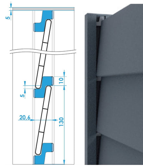Elválasztó elem lamellás kitöltéshez 8x120mm