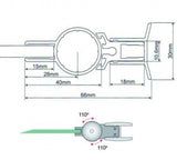 Alumínium zsanér lengő üvegajtóhoz +/- 110° L2100m